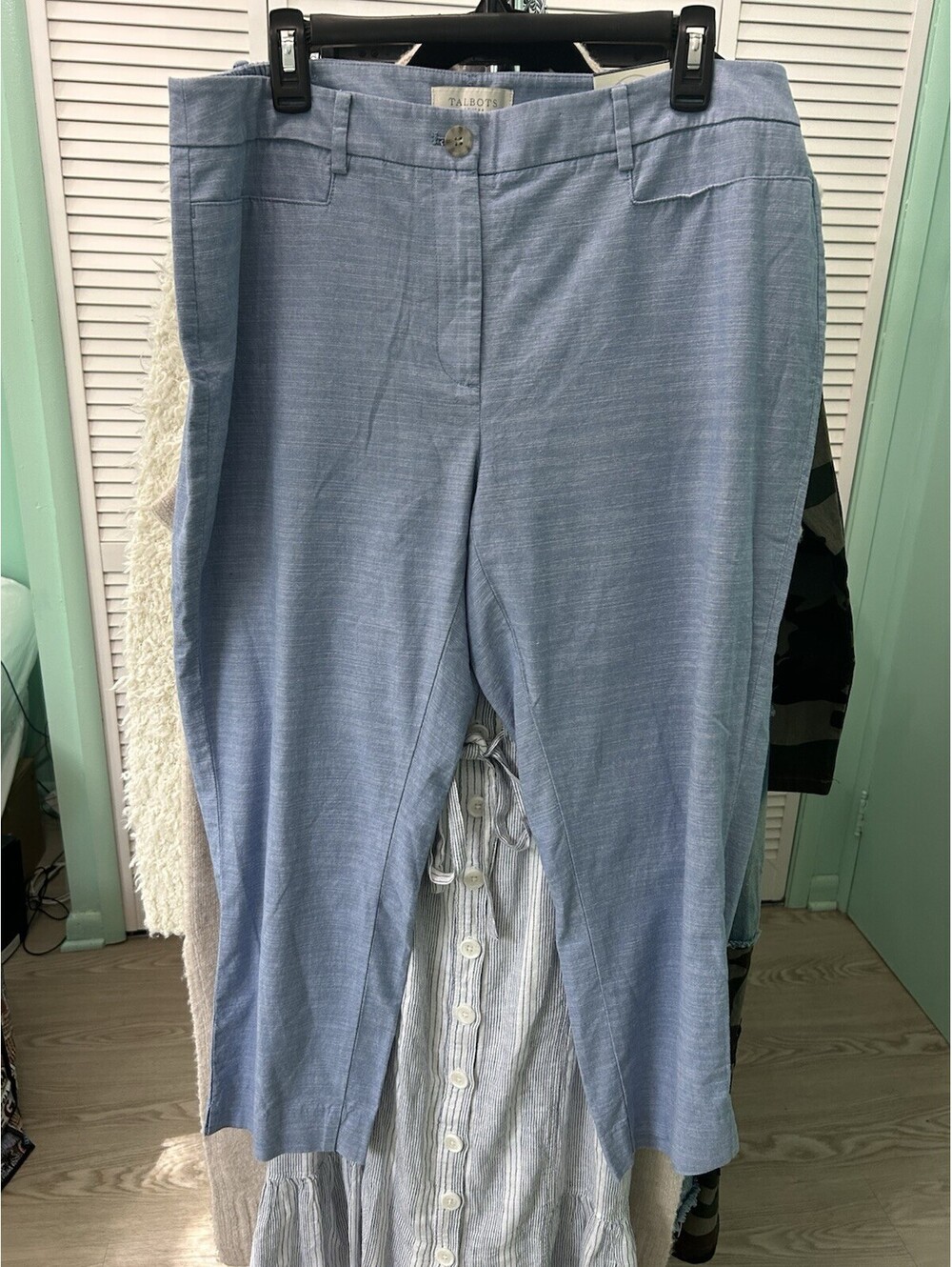 Talbots Women's Plus Size 14W 16W Simply Flattering 100% Cotton Crop Pants #21